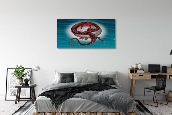 Tablouri canvas Japoneză luna cer dragon