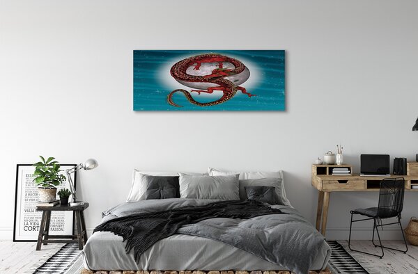 Tablouri canvas Japoneză luna cer dragon