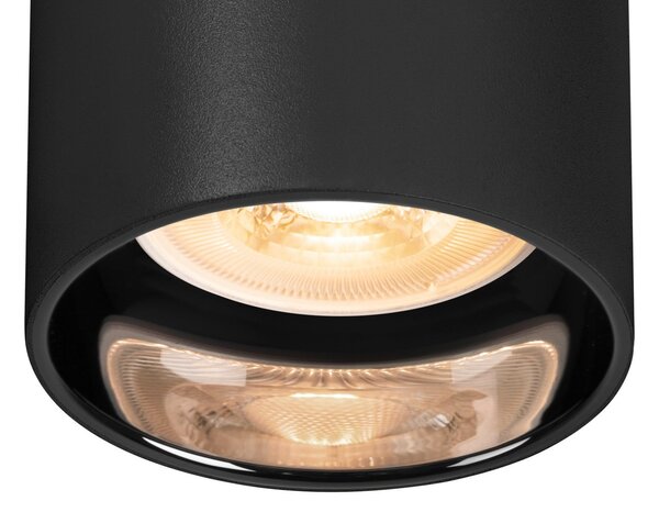 SLV Asto Tube Spot de tavan GU10 4 becuri rotund negru, reglabil, Negru, Camera de zi / sufragerie, Metal, Modern, Plafon cu flacără multiplă