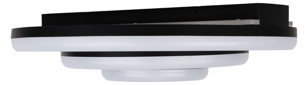 Näve Plafonieră LED CCT, 3 inele, telecomandă, reglabil, Negru, Camera de zi / sufragerie, Plastic, Modern, Plafon semicircular cu spațiere