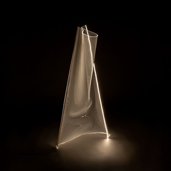 Schuller Valencia Velos lampadar LED, auriu-rosé, formă organică, Transparent, Camera de zi / sufragerie, Plastic, Design