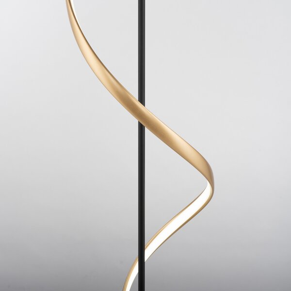 Q-Smart-Home Paul Neuhaus Q-Swing lampadar antracit/alamă, reglabil, Negru, Camera de zi / sufragerie, Metal, Modern