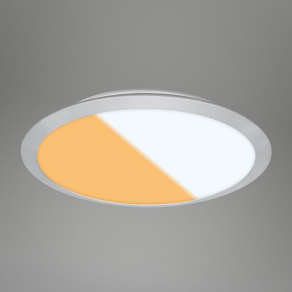 Briloner Plafonieră LED 3767014 comutator CCT IP44 crom mat, Metalic, Camera de zi / sufragerie, Plastic