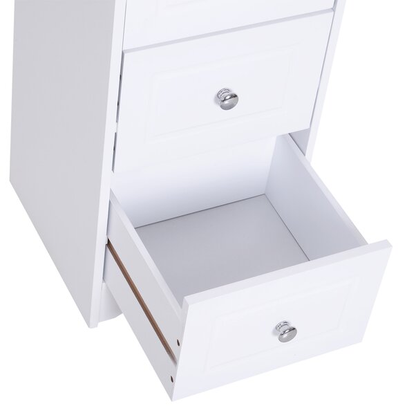 HOMCOM Comodă Baie Elegantă Lemn cu 3 Sertare Design Compact 29.8x29.8x68.5cm Alb | Aosom Romania