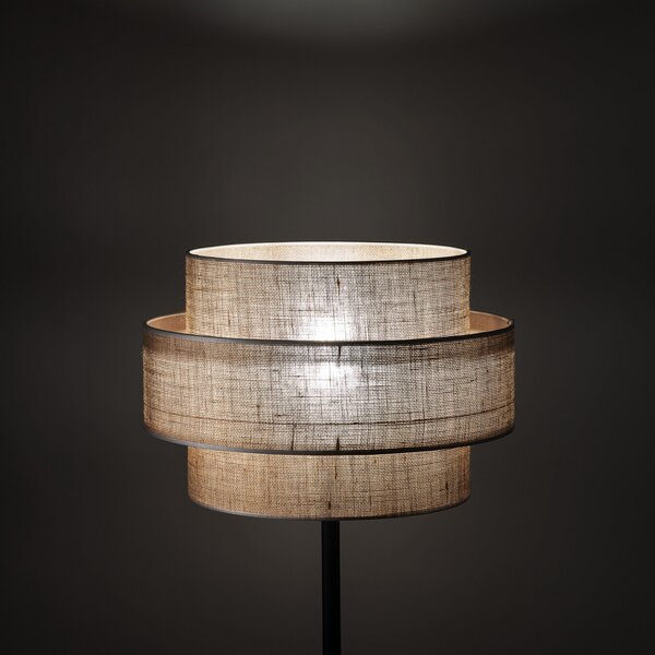 TK Lighting Lampă de podea Calisto, iută, cilindru, maro natural, înălțime 155 cm, Maro / Rugină, Camera de zi / sufragerie, Țesătură / Textil