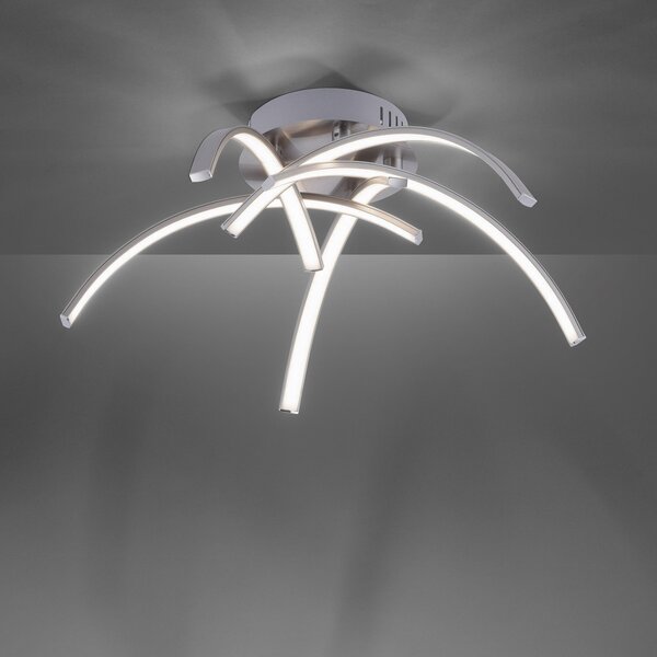 JUST LIGHT. GmbH Plafonieră cu LED Valerie 5-flăcări Ø47cm oțel, Metalic, Camera de zi / sufragerie, Aluminiu, Modern