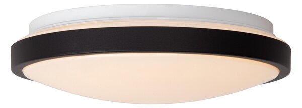 Lucide Plafonieră Dasher LED, negru, Ø 29,3 cm, 2700 K, IP44, Negru, Baie, Plastic