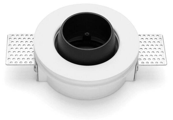 TECNICO by Sforzin Spot încastrat Lelanto, negru, gips, Ø 10 cm, GU10, reglabil, Negru, Camera de zi / sufragerie, Tencuială / Argilă, Modern