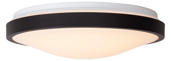 Lucide Plafonieră Dasher LED, negru, Ø 34,8 cm, 2700 K, IP44, Negru, Baie, Plastic