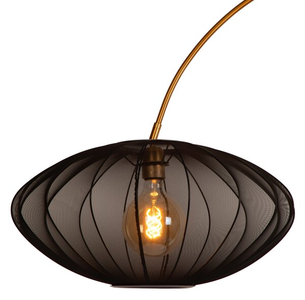 Lucide Lampa cu arc Corina, negru, E27, 192 cm, plastic, Negru, Camera de zi / sufragerie, Plastic