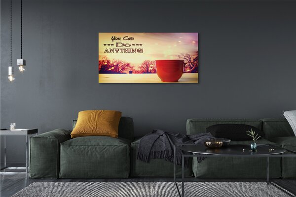 Tablouri canvas Inscripția ceașcă roșu toamnă