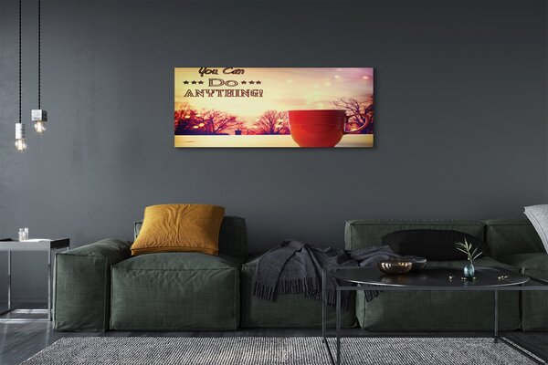 Tablouri canvas Inscripția ceașcă roșu toamnă