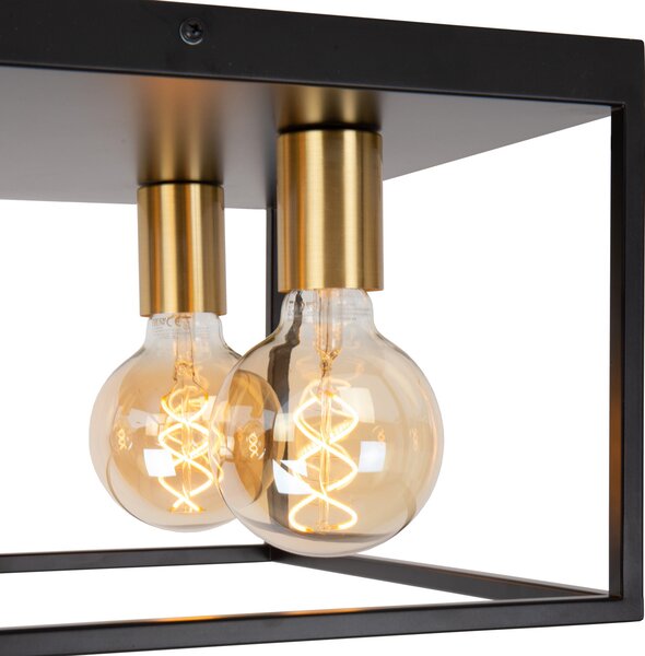Lucide Plafonieră Ruben, negru, 36 cm, 4 becuri, metal, E27, reglabil, Negru, Camera de zi / sufragerie, Metal, Modern