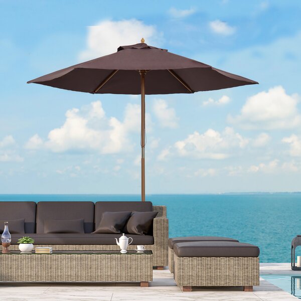 Outsunny Umbrelă de Soare pentru Grădină, Structură din Lemn, Φ250 cm, Ideală pentru Exterior | Aosom Romania