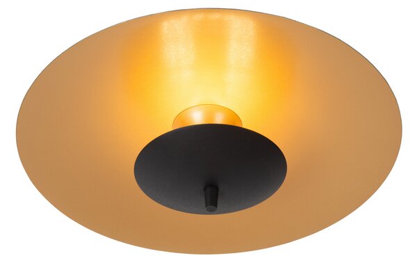 Lucide Plafonieră Vulcan LED, negru / auriu, Ø 35 cm, dimabil, reglabil, Auriu / Alamă, Camera de zi / sufragerie, Metal