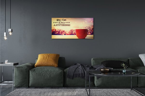Tablouri canvas Inscripția ceașcă roșu toamnă