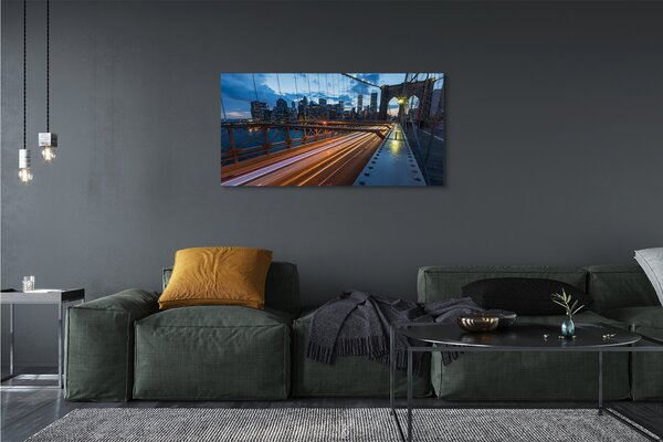 Tablouri canvas Zgârie-nori râu pod