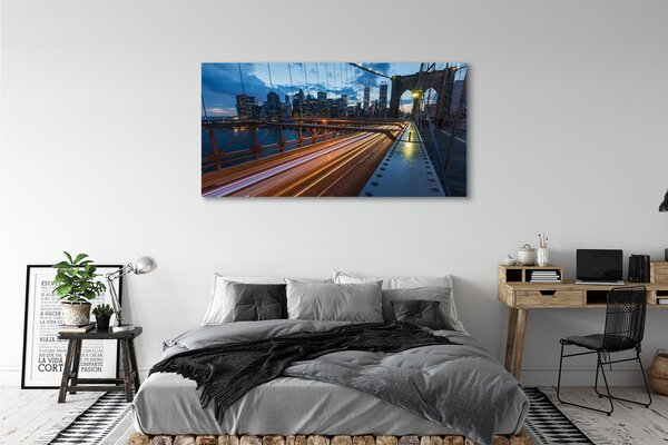 Tablouri canvas Zgârie-nori râu pod