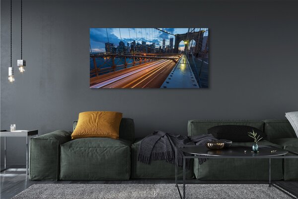Tablouri canvas Zgârie-nori râu pod
