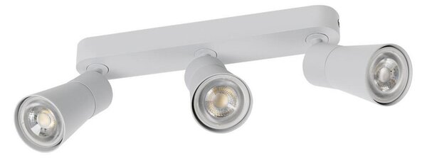 SLV plafonieră Puri 2.0 Cone, gri, lungime 26 cm, 3 becuri., reglabil, Gri, Camera de zi / sufragerie, Aluminiu, Modern