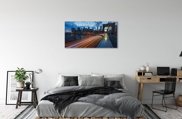 Tablouri canvas Zgârie-nori râu pod