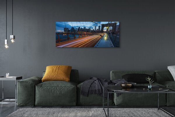 Tablouri canvas Zgârie-nori râu pod