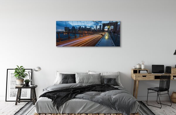 Tablouri canvas Zgârie-nori râu pod