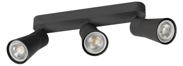 SLV Plafonieră Puri 2.0 Cone, negru, lungime 26 cm, 3 becuri, 20 W, 3000 K,, reglabil, Negru, Camera de zi / sufragerie, Aluminiu, Modern