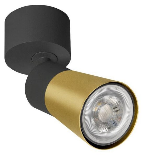 SLV plafonieră Puri 2.0 Cone, negru/auriu, Ø 5 cm, reglabil, Negru, Camera de zi / sufragerie, Aluminiu, Modern