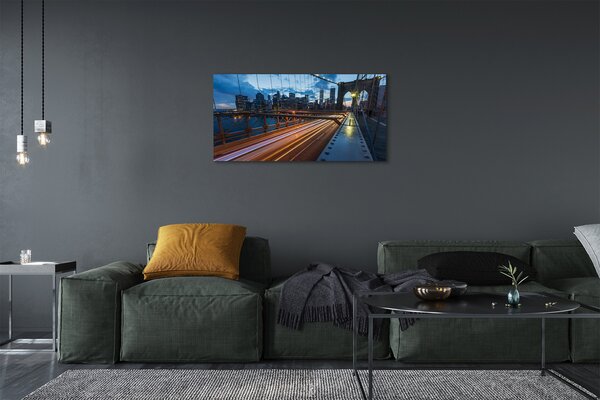 Tablouri canvas Zgârie-nori râu pod