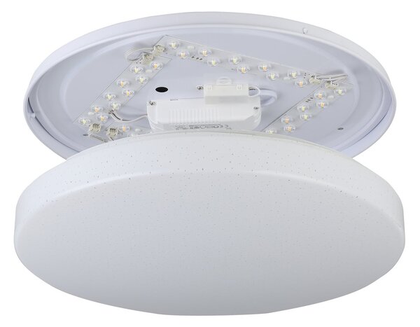 EGLO connect plafonieră Totari-Z, Ø38cm, 19W, efect de cristal, reglabil, Alb, Camera de zi / sufragerie, Plastic, Modern