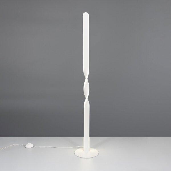 Reality Leuchten Lampadar LED Ginko, alb mat, metal, înălțime 110 cm, Alb, Camera de zi / sufragerie, Metal, Modern