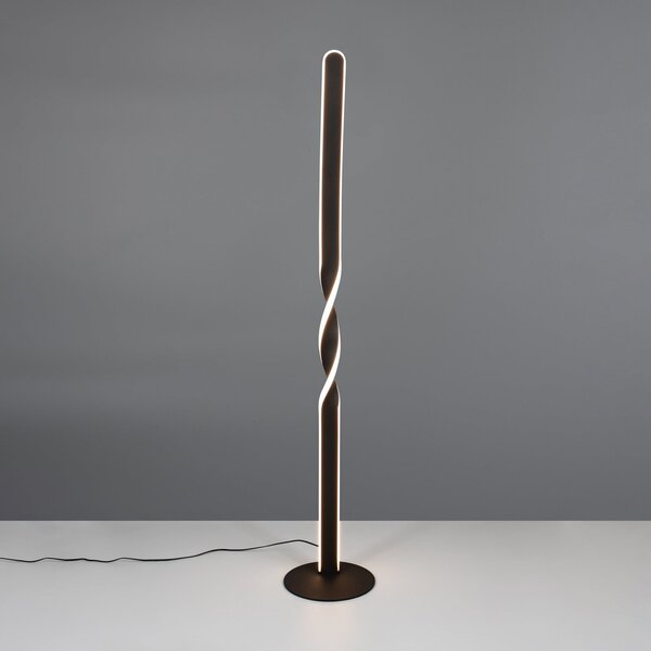 Reality Leuchten Lampadar LED Ginko, negru mat, metal, înălțime 110 cm, Negru, Camera de zi / sufragerie, Metal, Modern