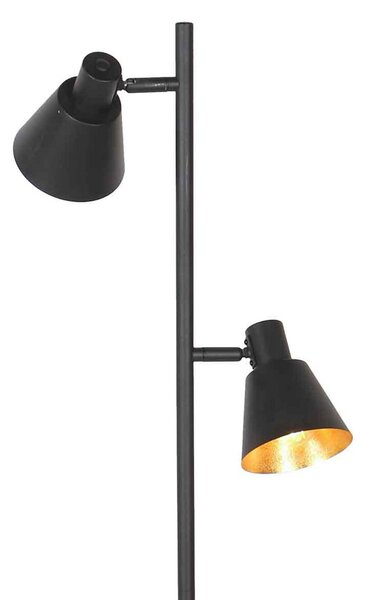Steinhauer Lampadar Oeroe, 2 becuri, negru, metal, E14, Camera de zi / sufragerie, Metal