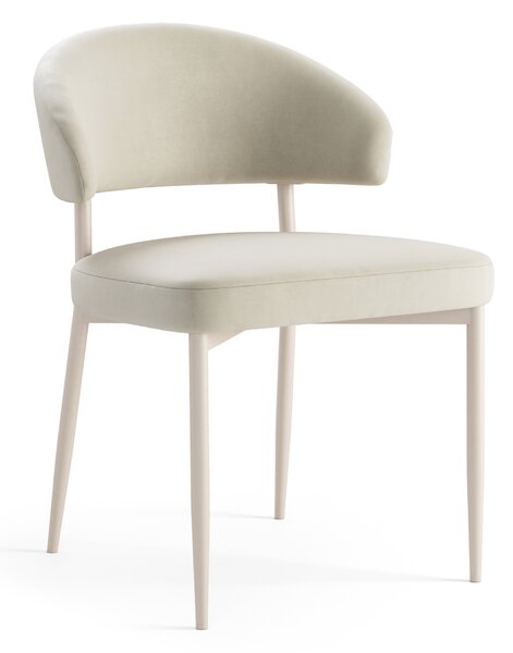 MAZZONI EXPORT IRIS Bej nisip (material Victoria A80)/cadru bej - SCAUN MODERN TAPIȚAT PENTRU SALON/SUFRAGERIE BOHO