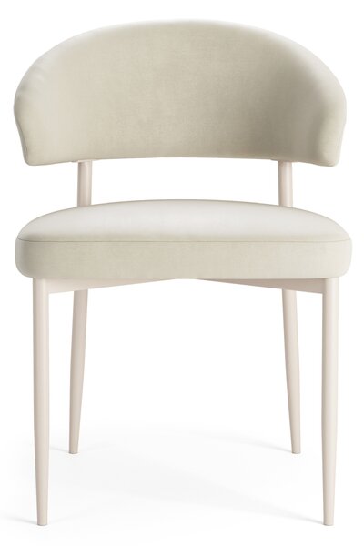 MAZZONI EXPORT IRIS Bej nisip (material Victoria A80)/cadru bej - SCAUN MODERN TAPIȚAT PENTRU SALON/SUFRAGERIE BOHO