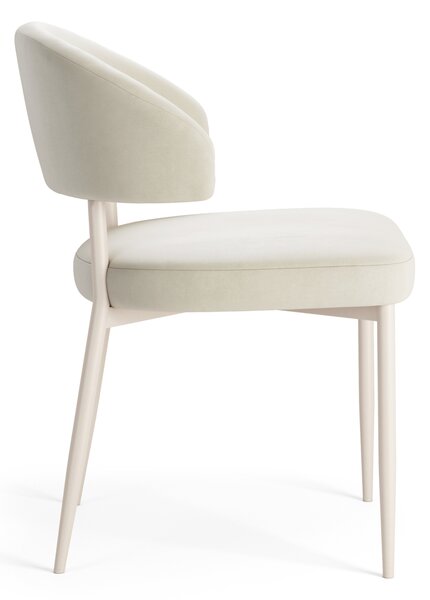 MAZZONI EXPORT IRIS Bej nisip (material Victoria A80)/cadru bej - SCAUN MODERN TAPIȚAT PENTRU SALON/SUFRAGERIE BOHO