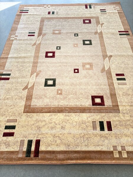 Covor Clasic Sufragerie Dormitor, Model Lotos 579 110, Crem Bej Crem, 150x300