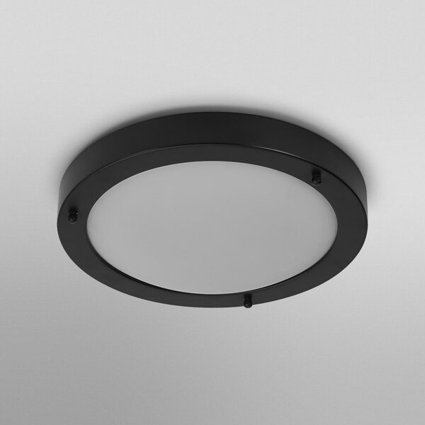 OSRAM Plafonieră BATHROOM, negru Ø 31 cm metal/sticlă IP44, reglabil, Negru, Baie, Metal, Modern