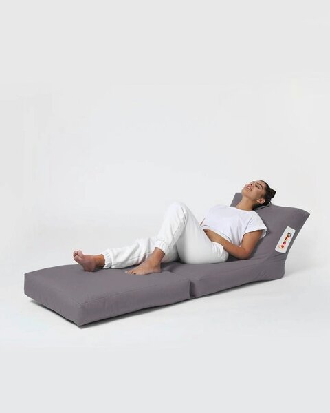 Fotoliu puf SIESTA, gri, poliester, 55x40x40 cm