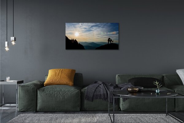 Tablouri canvas Omul de câine de munte