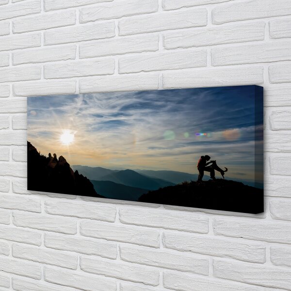 Tablouri canvas Omul de câine de munte
