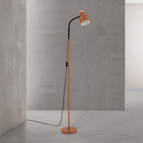 ORION Lampadar Gili, oțel, roșu coral, înălțime 150 cm, E27, Roșu, Camera de zi / sufragerie, Metal, Modern, Lumină de lectură