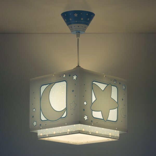 Dalber Lampă fluorescentă cu suspensie NACHTHIMMEL albastru, reglabil, Albastru, Camera copiilor, Plastic