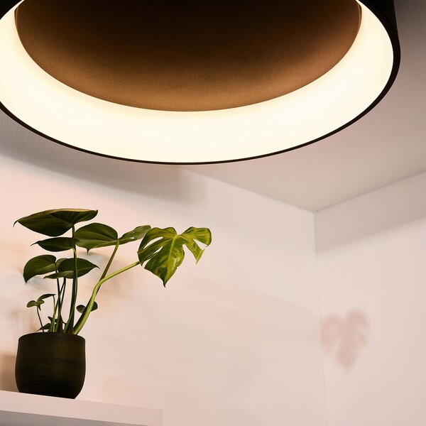 Lucide Plafonieră cu LED Talowe, negru, Ø 80 cm, reglabil, Negru, Camera de zi / sufragerie, Metal, Modern