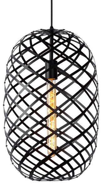 Lucide Lampă suspendată Wolfram Ø 32 cm, negru, reglabil, Negru, Camera de zi / sufragerie, Metal, Modern