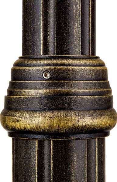 ORION Lampadar Puchberg 1 flux, 211 cm, negru auriu, reglabil, Negru, Metal, Antichitate