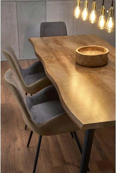 Masa extensibila bucatarie DICKSON, stejar natural, 120-180x80x75 cm