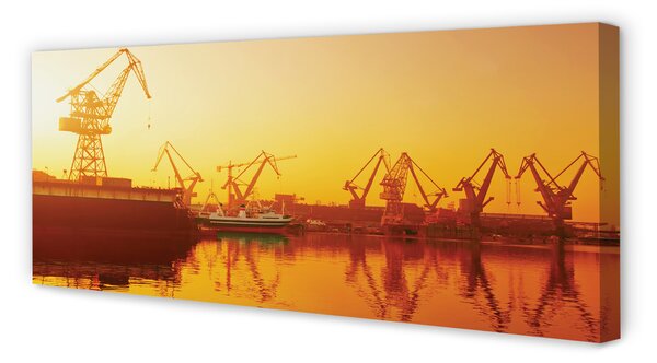 Tablouri canvas Șantierul naval Gdańsk răsărit de soare