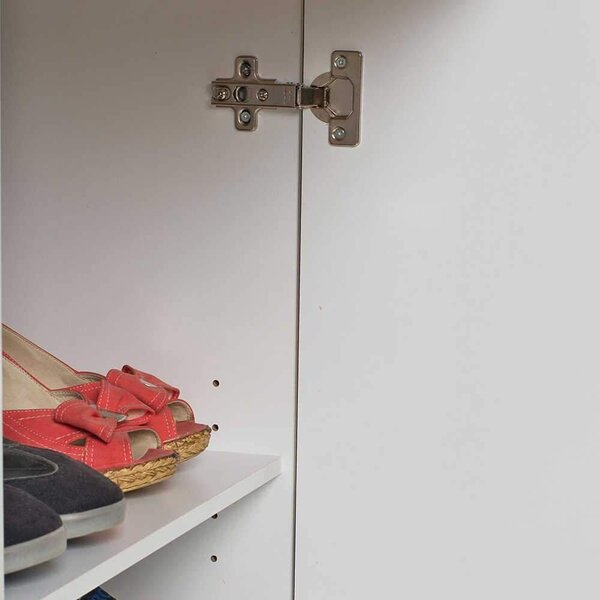 Corp Mobil Adore Diamond, cu usa, sertar si rotile, Alb, 50x100x40 cm